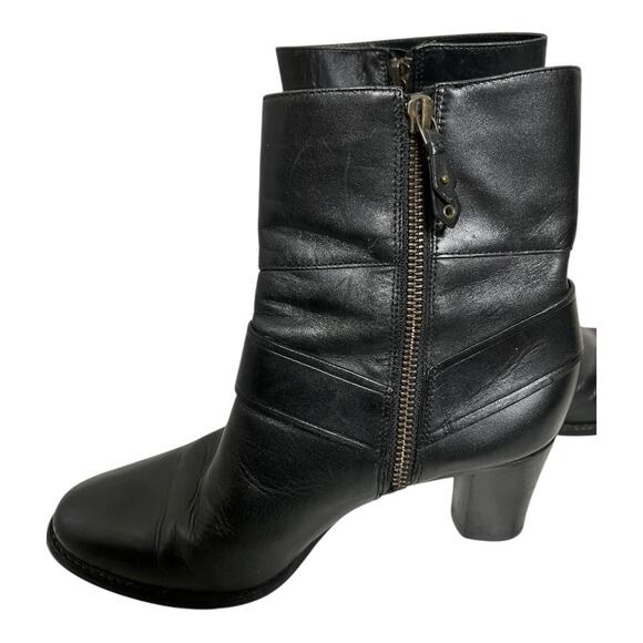 Cole Haan Women's Size 6B Black Leather Mid Calf Boots with Nike Air Heels - Picture 5 of 8